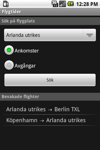 Flygtider Android Travel