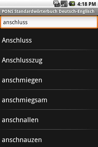 PONS Standard ENGLISH Dict Android Reference