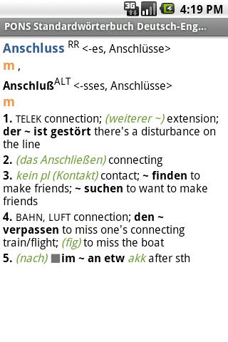 PONS Standard ENGLISH Dict Android Reference
