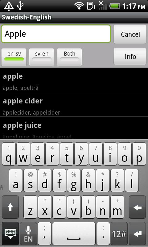 Swedish-English Dictionary Android Reference