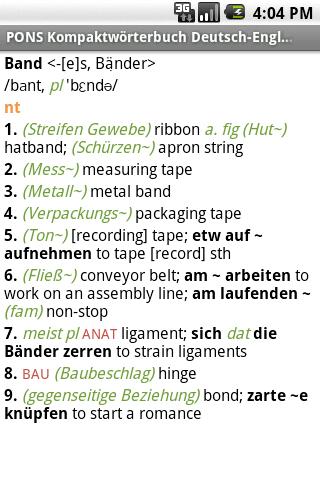 PONS Compact GER-ENG Dict Android Reference