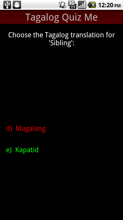 Tagalog Quiz Me Android Reference