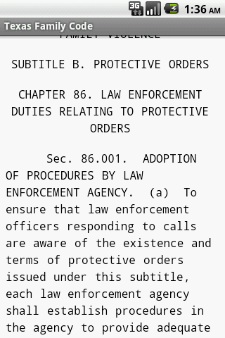 Texas Family Code Android Reference