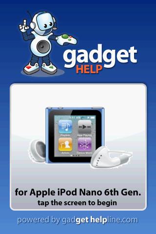 iPod Nano 6th Gen. Gadget Help Android Reference