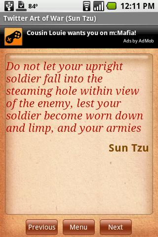 Twitter Art of War (Sun Tzu) Android Reference