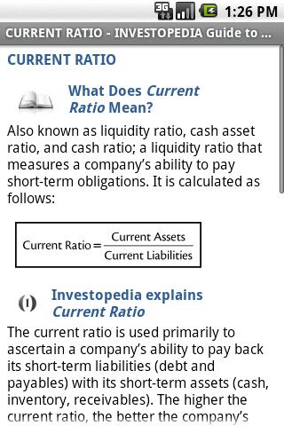 The Investopedia Guide Android Reference