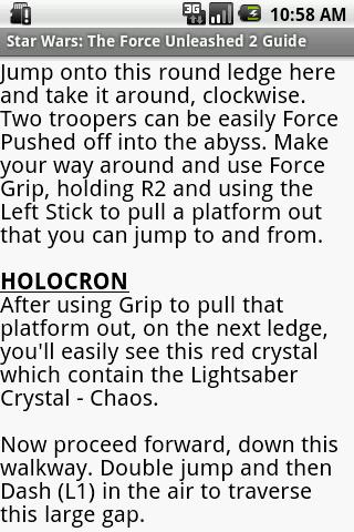 The Force Unleashed 2 Guide Android Reference