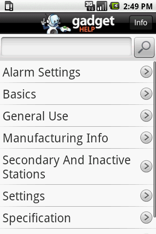 Pure Siesta – Gadget Help Android Reference