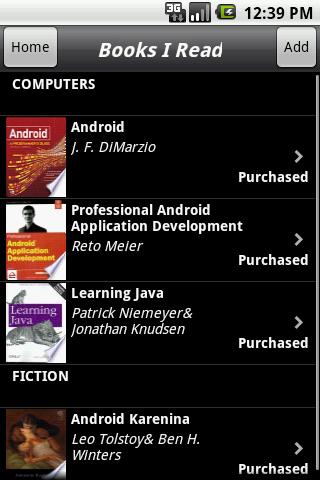 My Books Android Reference