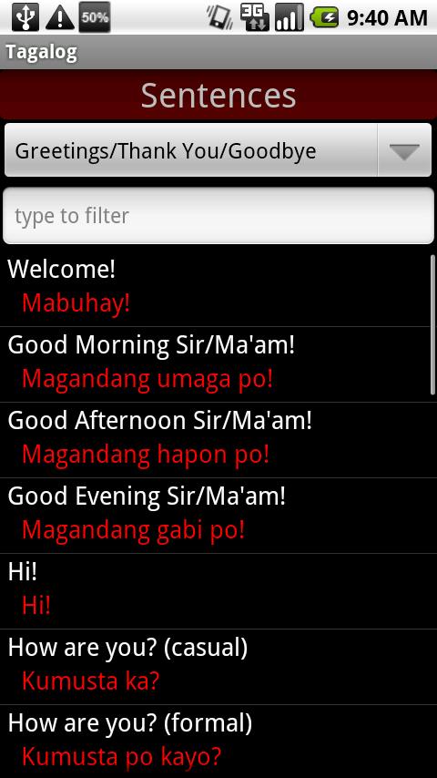 Conversational Tagalog Android Reference