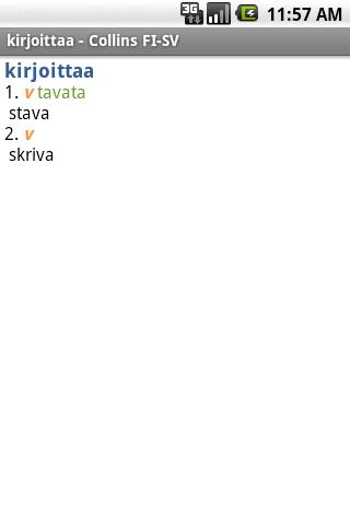 Swedish<>Finnish Mini Android Reference