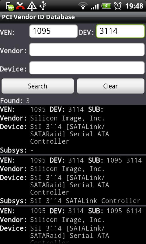 PCI Vendor/Device Database Android Books & Reference