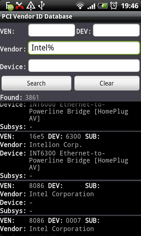 PCI Vendor/Device Database Android Books & Reference