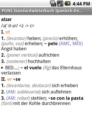 PONS Standard SPANISH Dict Android Reference