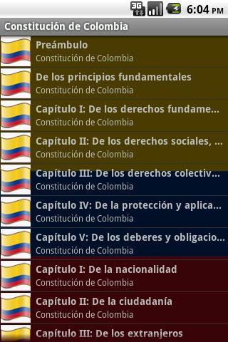 La Constitución de Colombia Android Reference