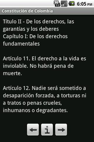 La Constitución de Colombia Android Reference