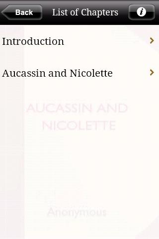 Aucassin and Nicolette Android Reference