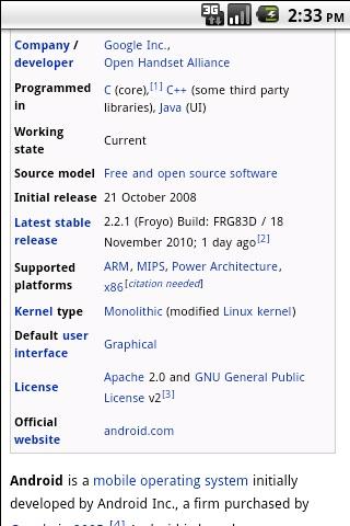 Wikipedia – EN Android Reference