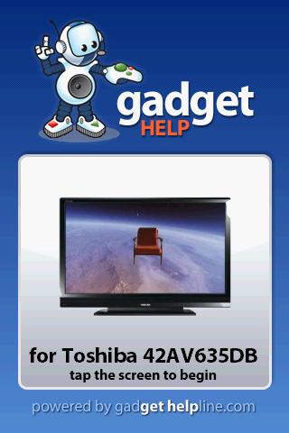 Toshiba 42AV635DB Gadget Help Android Reference