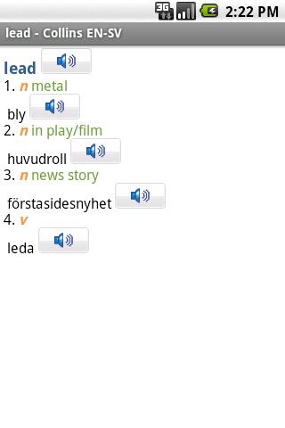 English<>Swedish Mini Android Reference