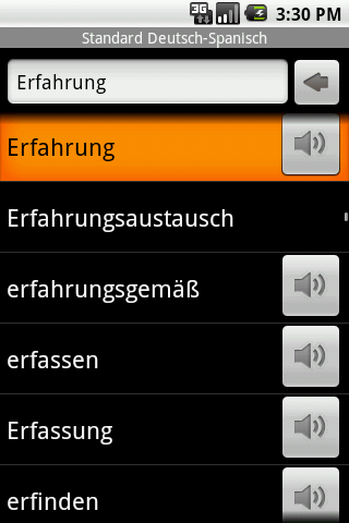 Standard – Wörterbuch Spanisch Android Reference