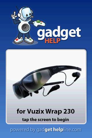 Vuzix Wrap 230 Gadget Help Android Reference