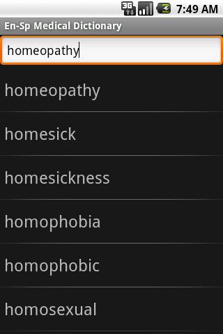 English<>Spanish Medical Dict Android Reference