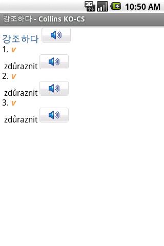 Korean<>Czech Mini Gem Android Reference