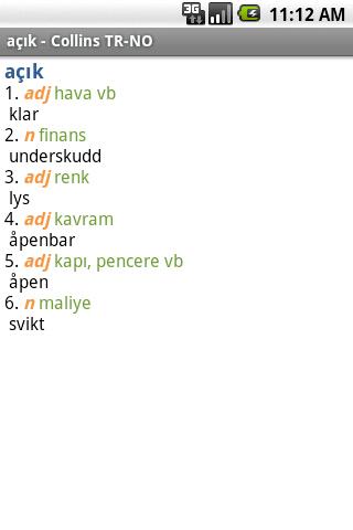 Norwegian<>Turkish Mini Android Reference