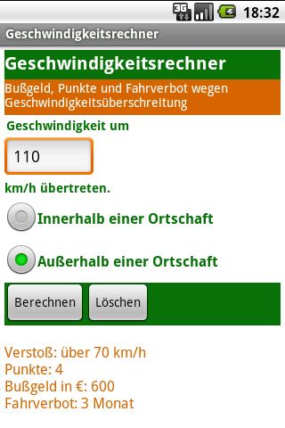 Geschwindigkeitsrechner Android Reference