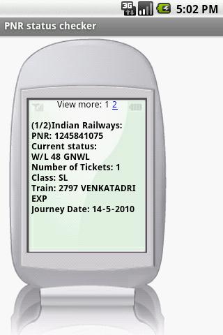 Indian Rail PNR status enquiry Android Travel