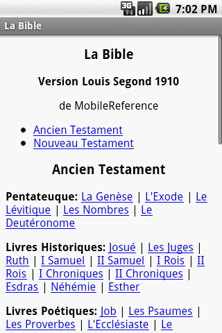 La Bible (Louis Segond 1910) Android Reference