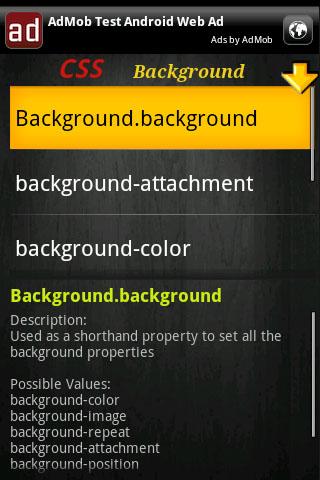 CSS Cheatsheet Android Reference