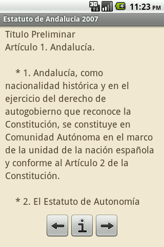 Estatuto de Andalucía 2007 Android Reference