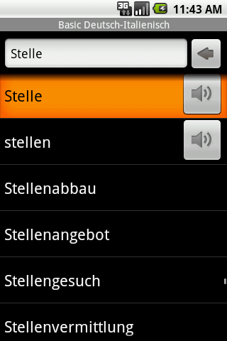 Basic-Wörterbuch Italienisch Android Reference