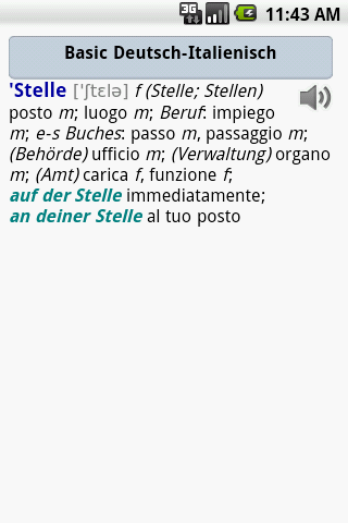 Basic-Wörterbuch Italienisch Android Reference