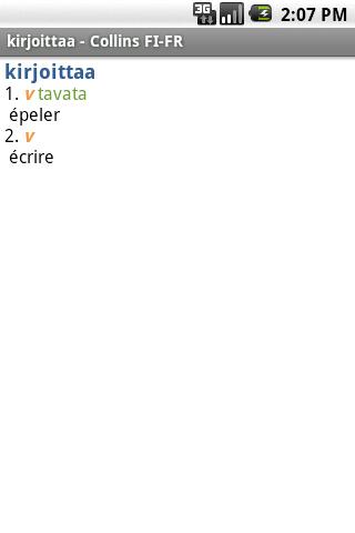 French<>Finnish Mini Android Reference
