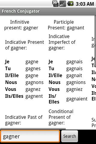 French Conjugator Android Education