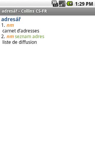 French<>Czech Mini Android Reference