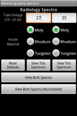 Mammography Spectra Android Reference