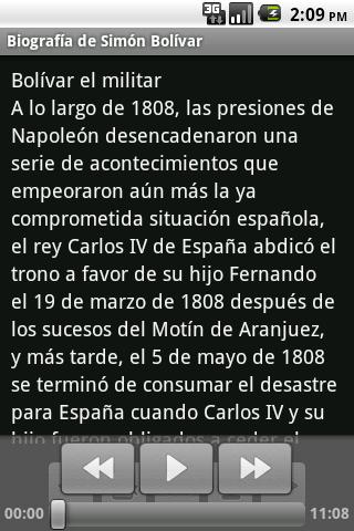 Biografía de Simón Bolívar Android Reference