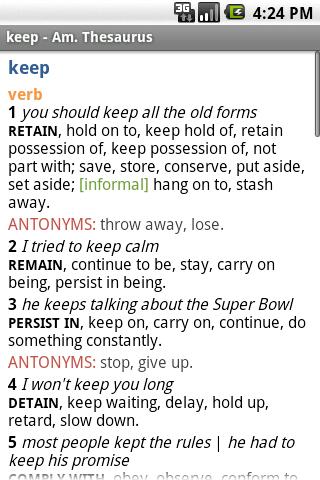 Concise Oxford Amer Thesaurus Android Reference