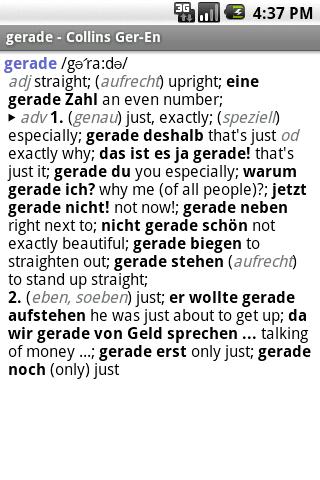 Collins German Dictionary Android Reference