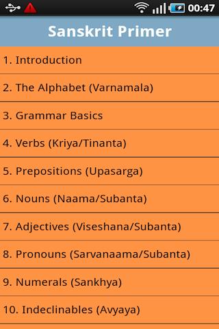 Sanskrit Primer Android Reference