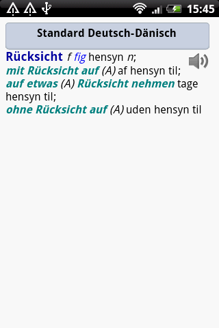 Standard-Wörterbuch Dänisch Android Reference