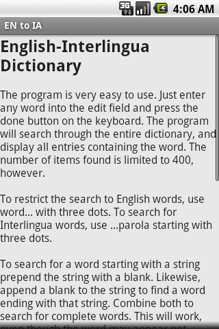 English to Interlingua Android Reference
