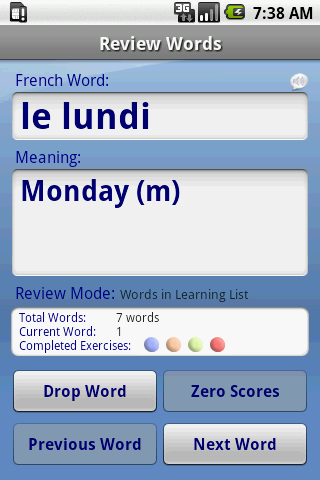 French Audio FlashCards Android Reference