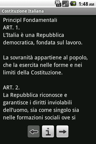 Costituzione Italiana Android Reference