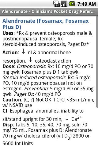 Clinician’s DRUG Reference Android Reference