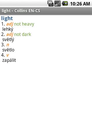 English<>Czech Gem Android Reference
